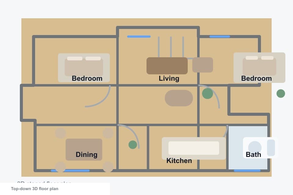 Floorplan after staging and cleanup