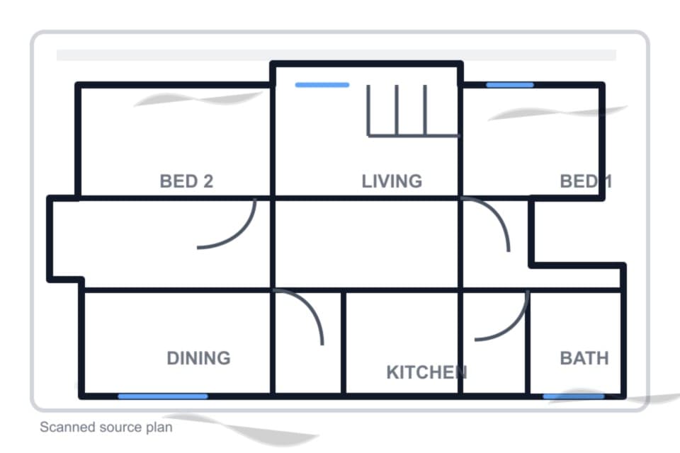 Source floorplan before staging