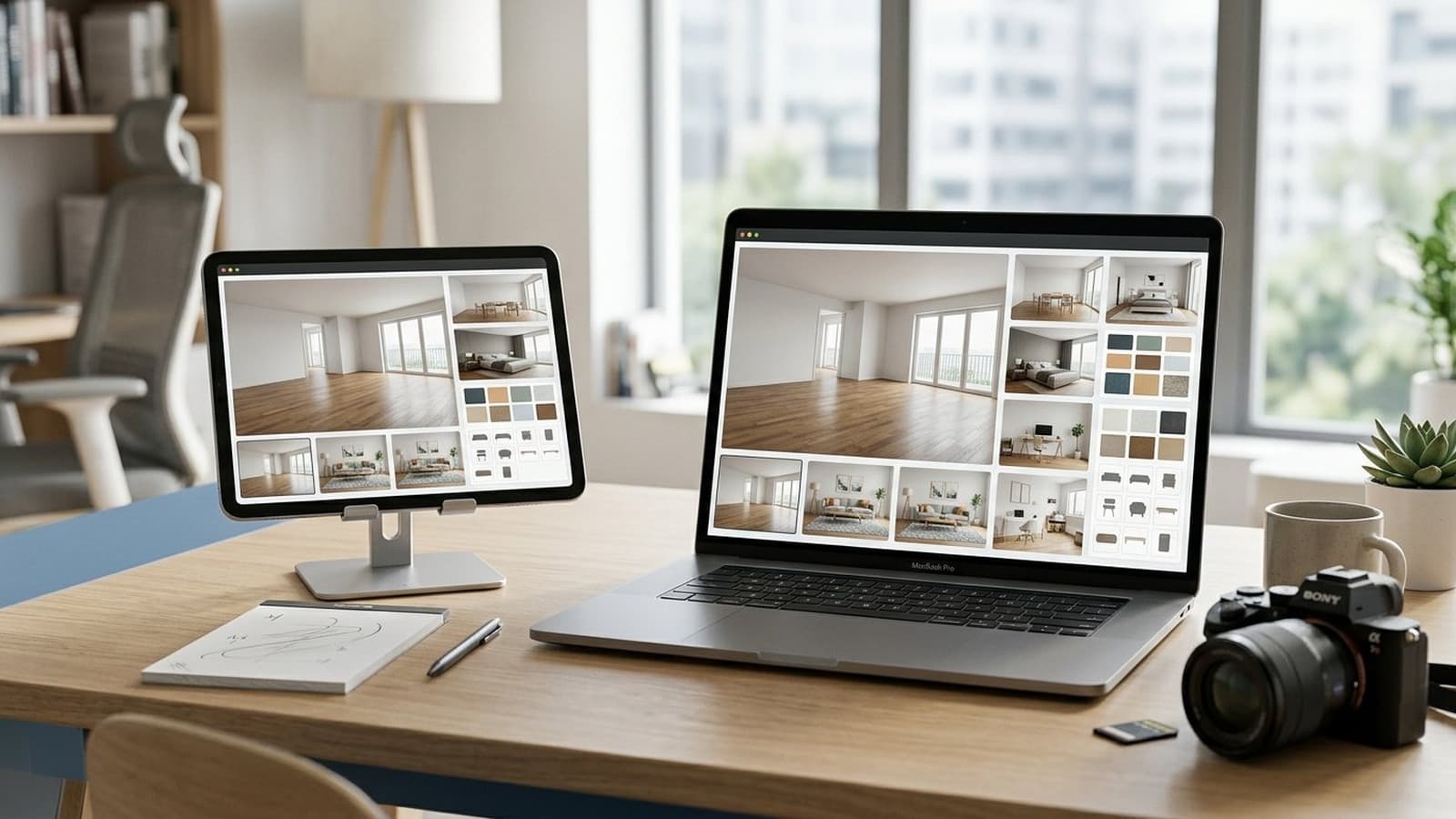 Virtual staging software comparison workspace
