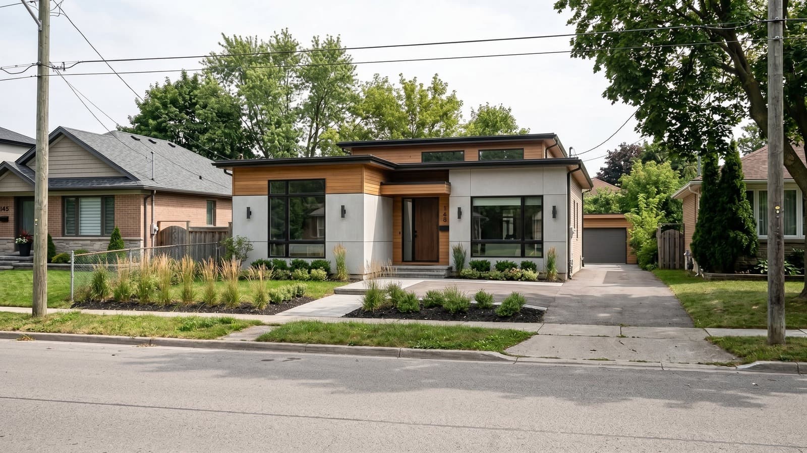 Contemporary replacement home rendering for a dated suburban teardown property