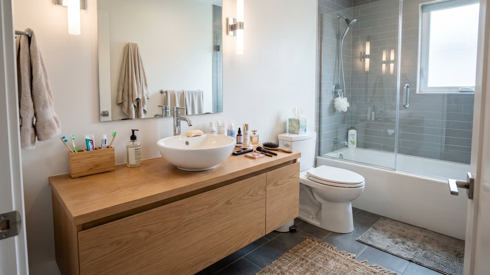Occupied Home Furniture Removal Before and After Examples Bathroom Before