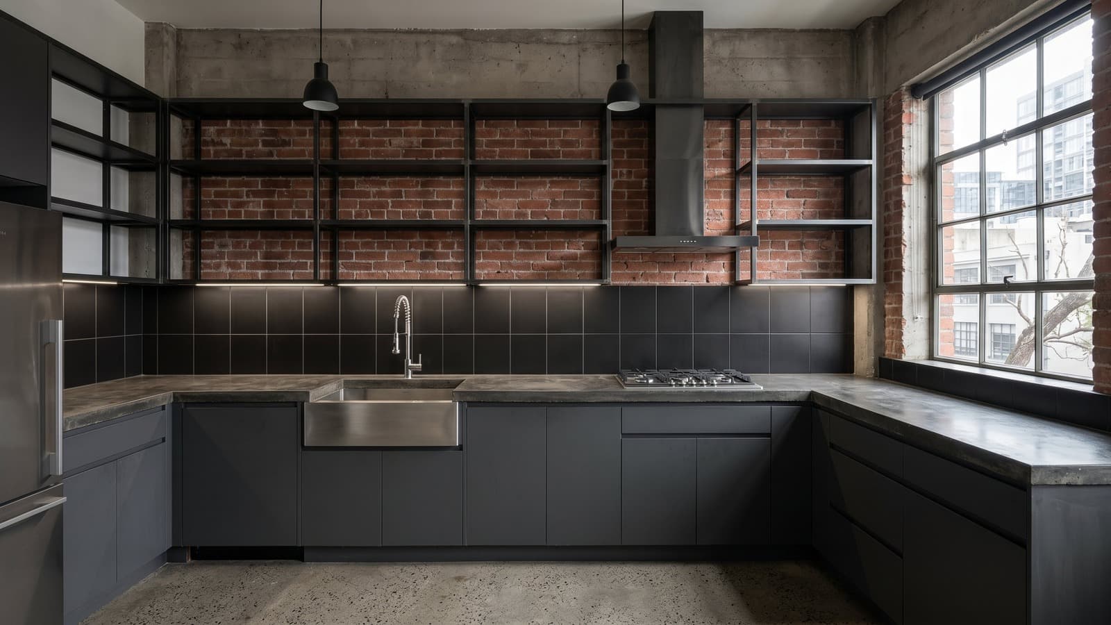 Kitchen Virtual Staging Before and After Examples Industrial Before