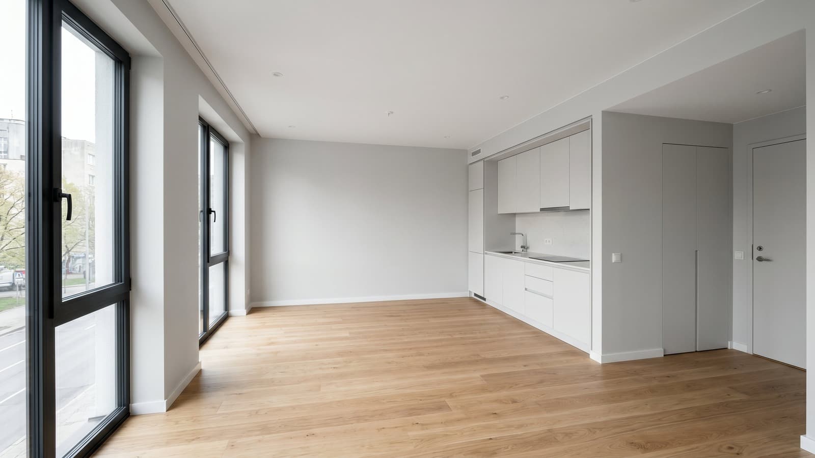 Studio Apartment Virtual Staging Before and After Examples Minimalist Before