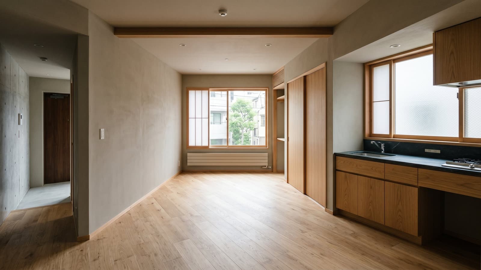 Studio Apartment Virtual Staging Before and After Examples Japandi Before