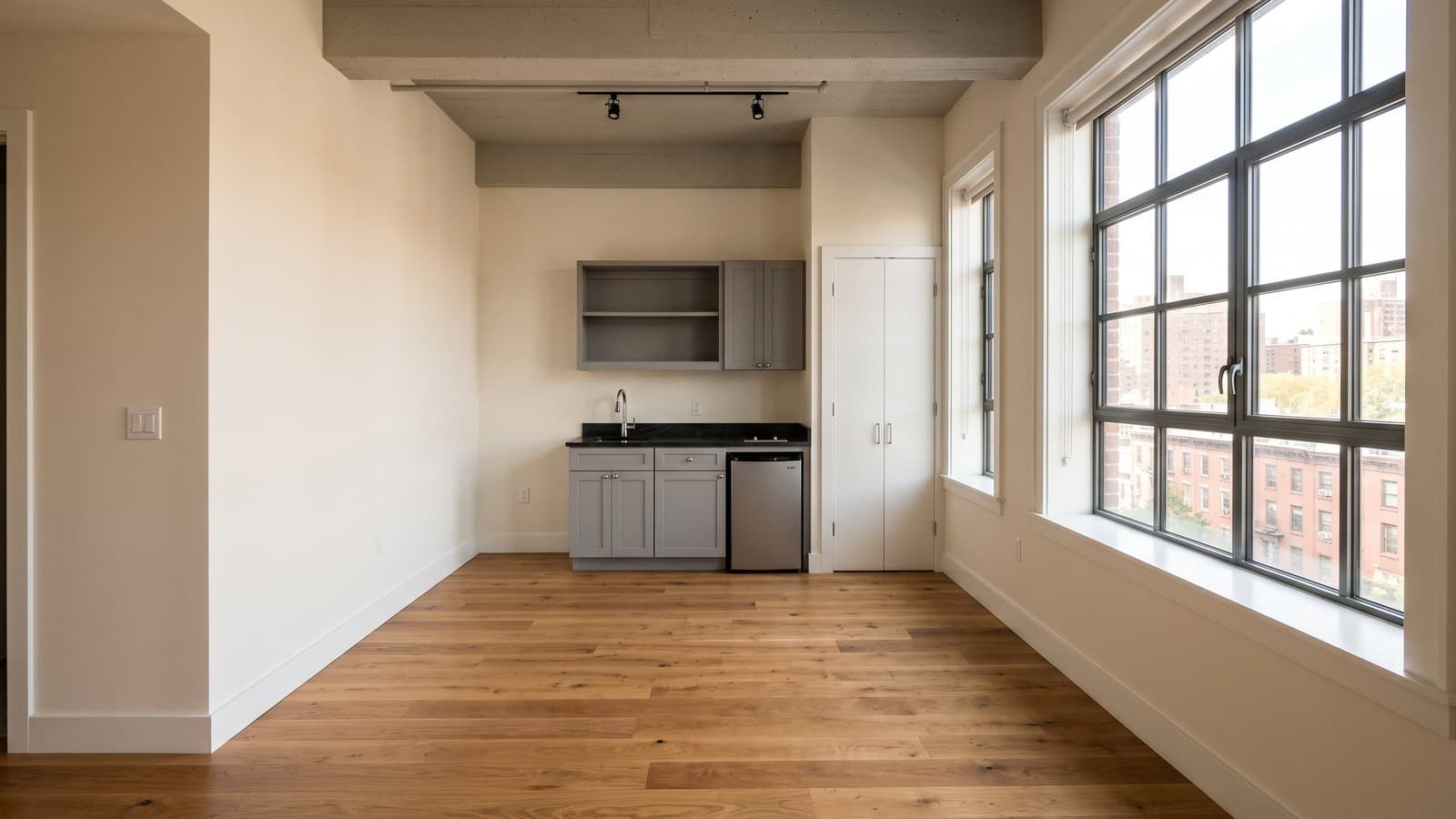 Studio Apartment Virtual Staging Before and After Examples Industrial Before