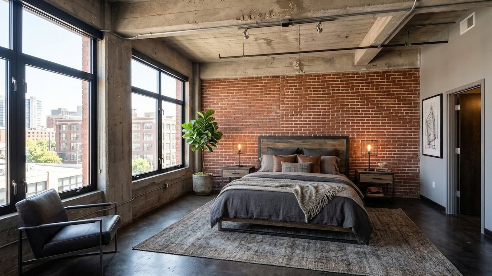 Bedroom Virtual Staging Before and After Examples Industrial After
