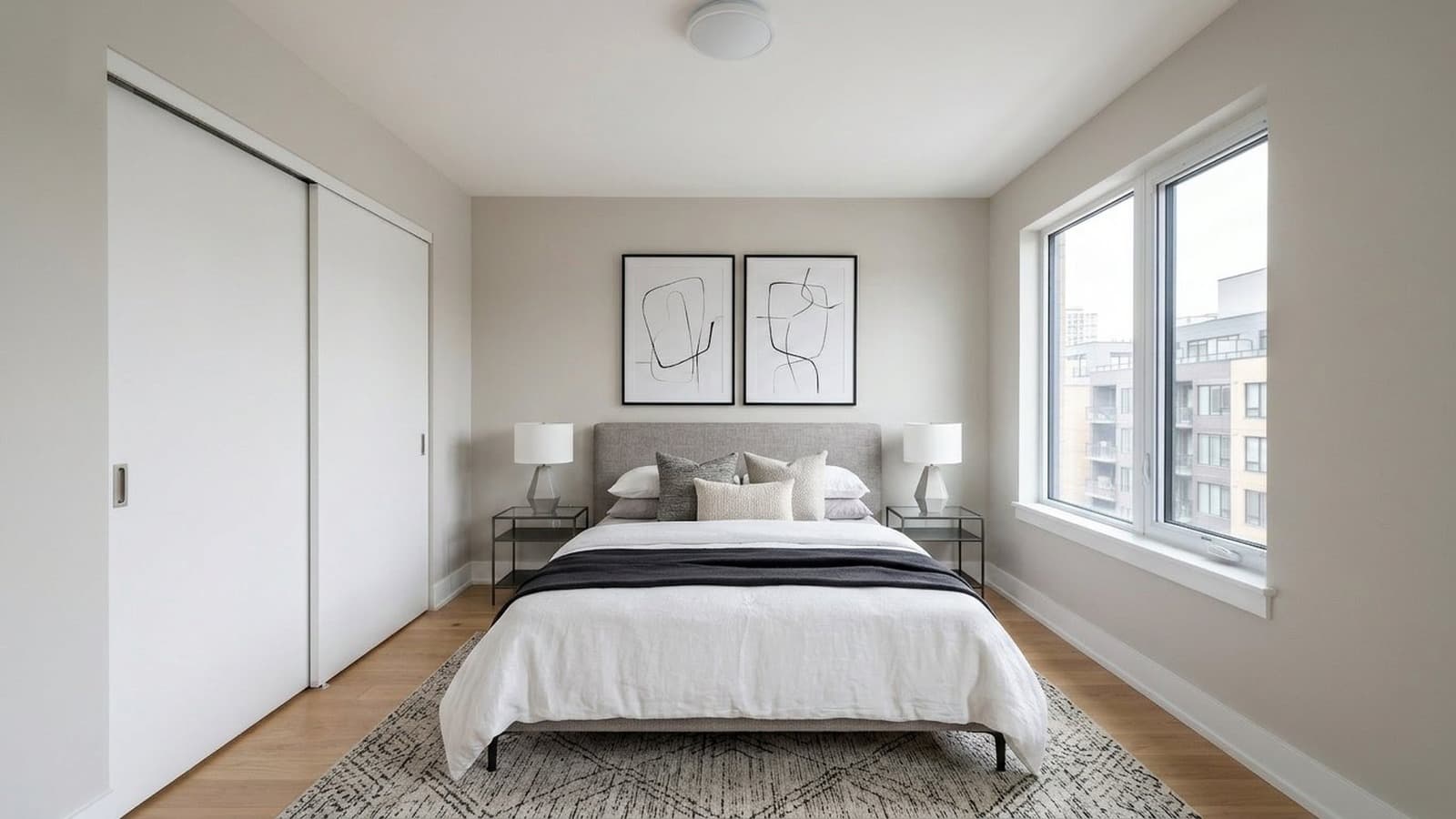 Bedroom Virtual Staging Before and After Examples Modern After
