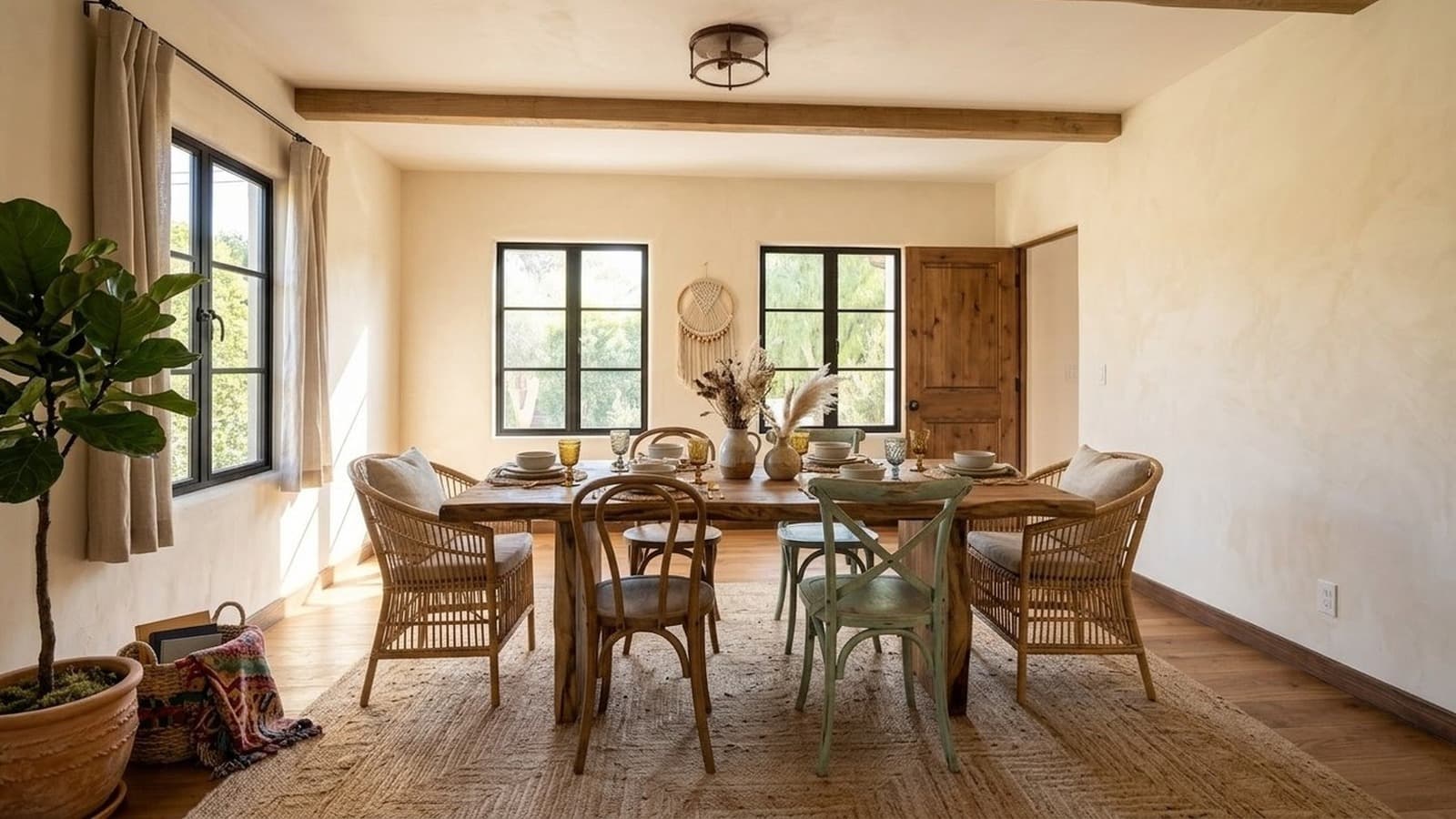 Dining Room Virtual Staging Before and After Examples Bohemian After