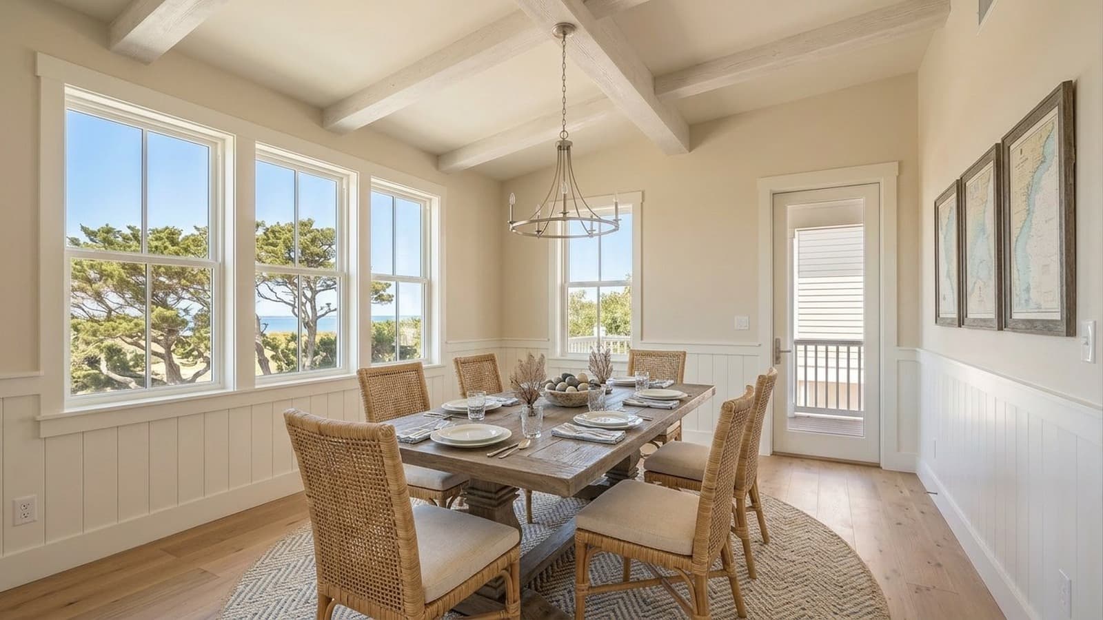 Dining Room Virtual Staging Before and After Examples Coastal After