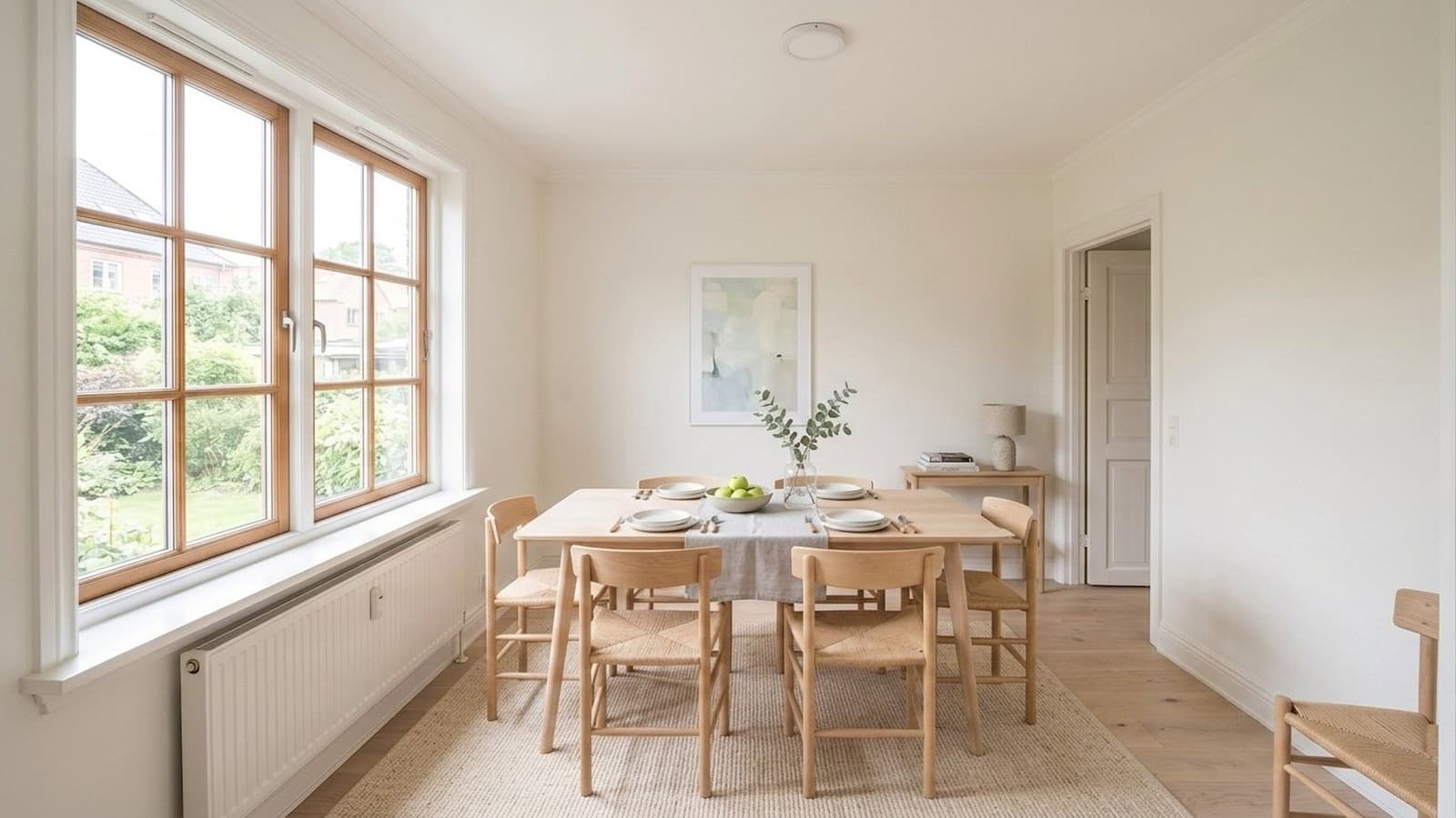 Dining Room Virtual Staging Before and After Examples Scandinavian After