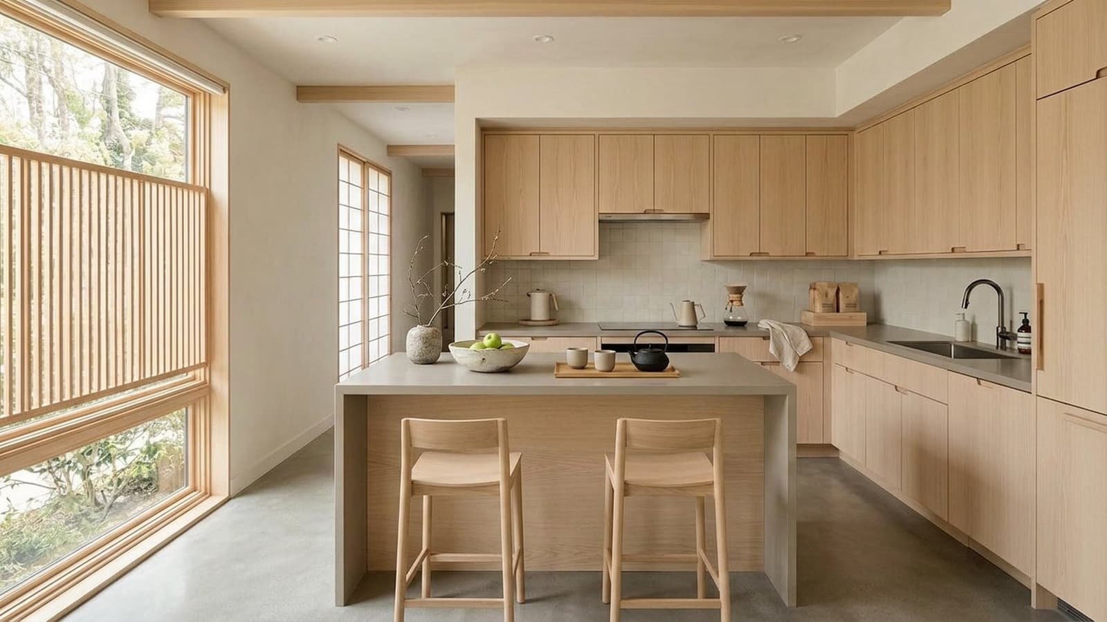 Kitchen Virtual Staging Before and After Examples Japandi After