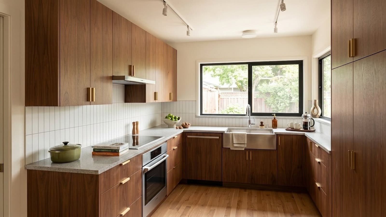 Kitchen Virtual Staging Before and After Examples Mid-Century Modern After