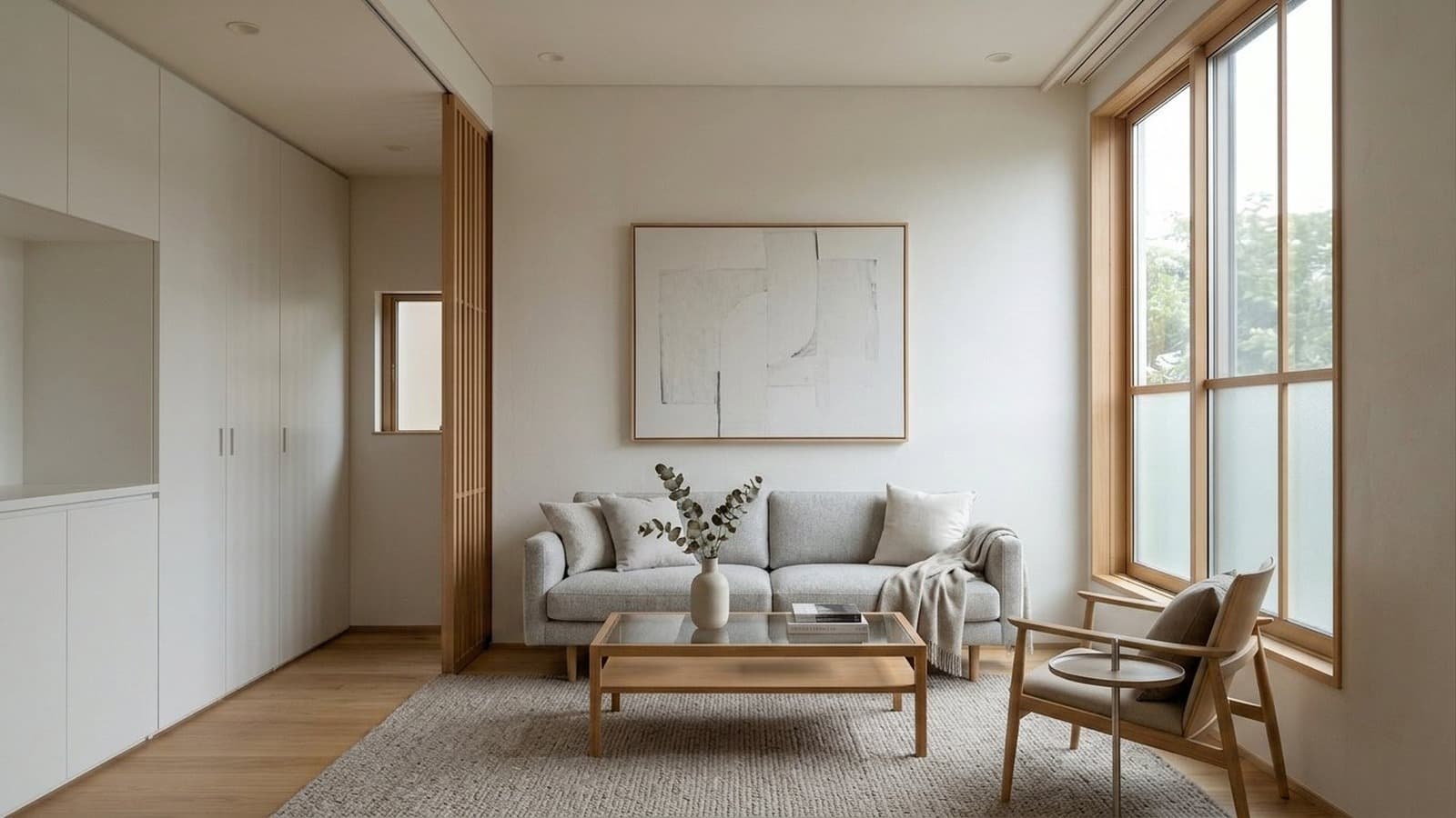 Living Room Virtual Staging Before and After Examples Minimalist After