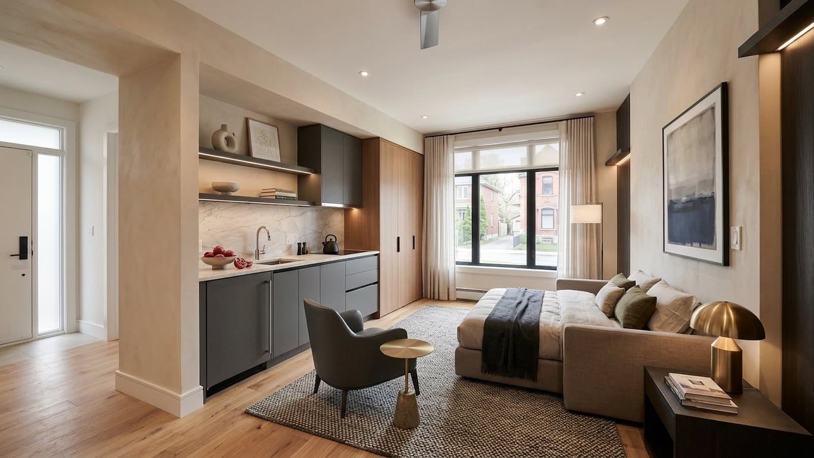 Studio Apartment Virtual Staging Before and After Examples Luxury After