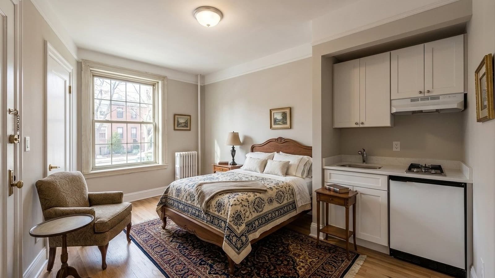Studio Apartment Virtual Staging Before and After Examples Traditional After