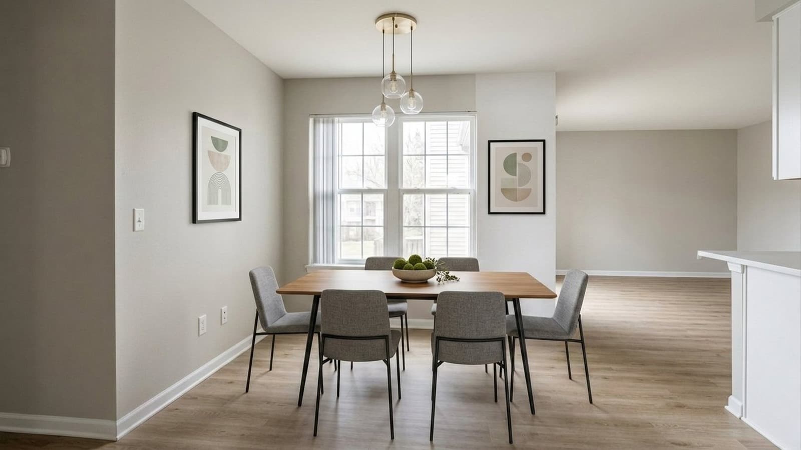 Staged rental dining room after AI virtual staging